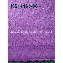Metallic Thread Multicolor Cord Lace Fabric